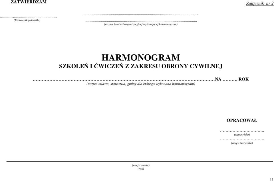 I ĆWICZEŃ Z ZAKRESU OBRONY CYWILNEJ NA.