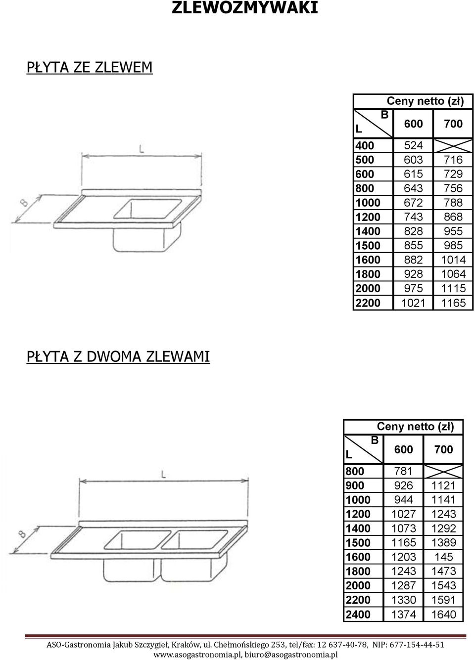 1165 PŁYTA Z DWOMA ZEWAMI 800 781 900 926 1121 1000 944 1141 1200 1027 1243 1400 1073