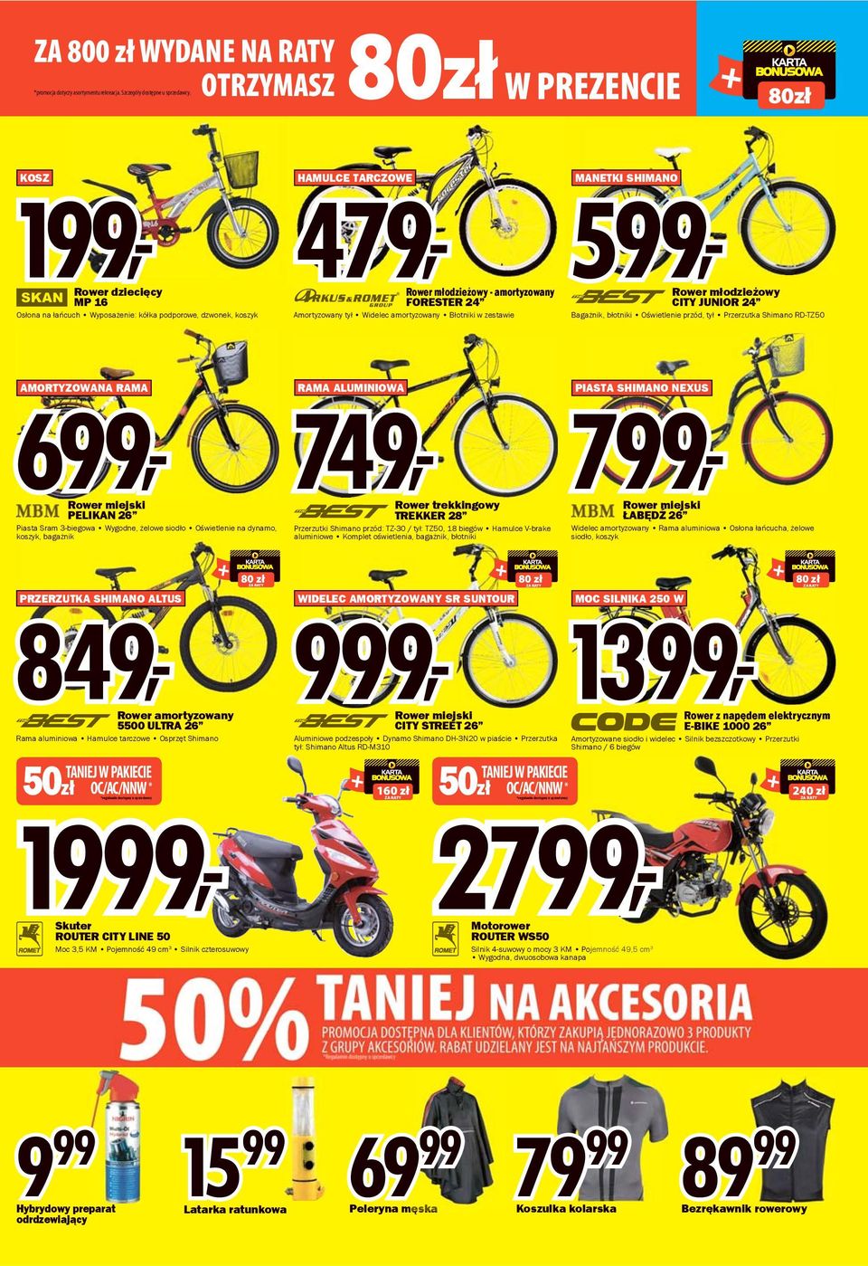 amortyzowany Błotniki w zestawie MANETKI SHIMANO 599, Rower młodzieżowy CITY JUNIOR 24 Bagażnik, błotniki Oświetlenie przód, tył Przerzutka Shimano RD-TZ50 AMORTYZOWANA RAMA 699, RAMA ALUMINIOWA 749,