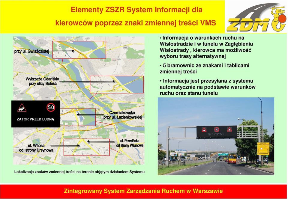 ze znakami i tablicami zmiennej treści Informacja jest przesyłana z systemu automatycznie na podstawie warunków