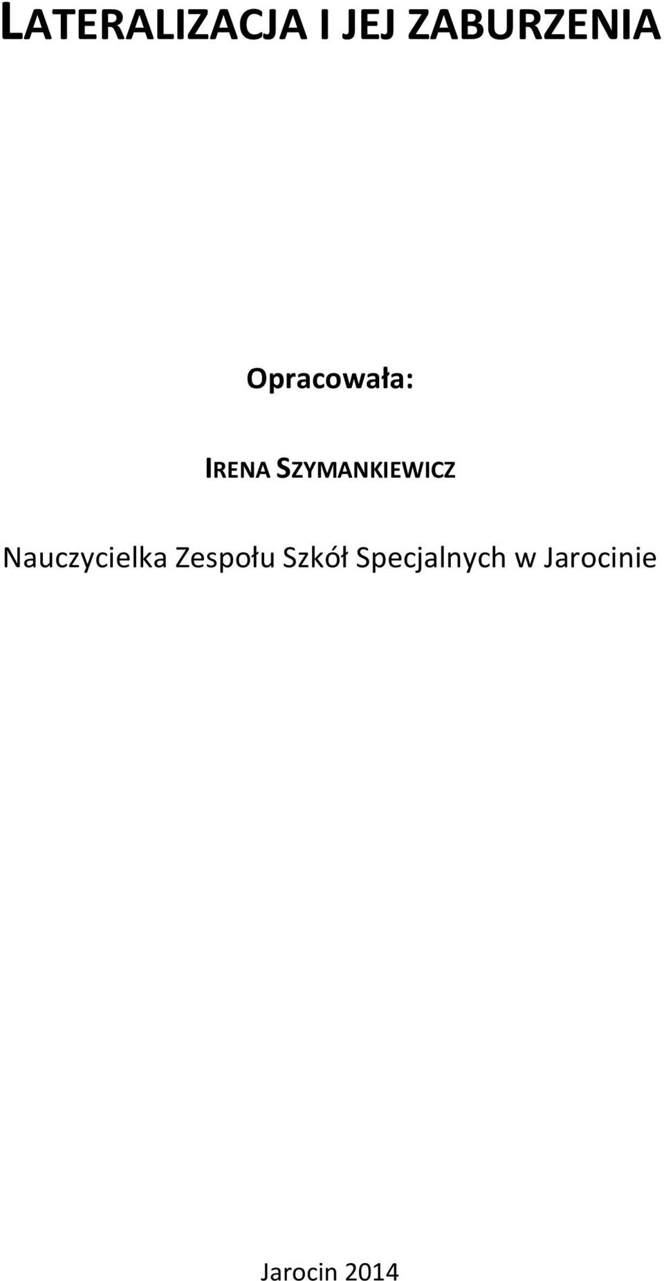 Nauczycielka Zespołu Szkół