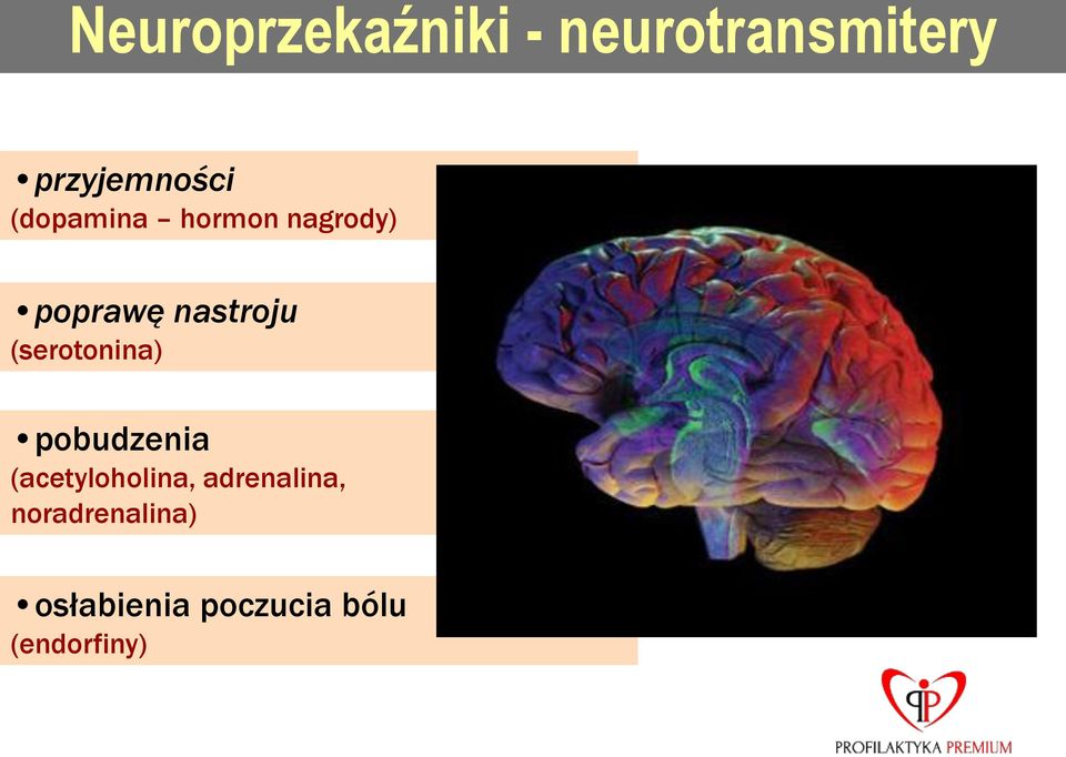 (serotonina) pobudzenia (acetyloholina,