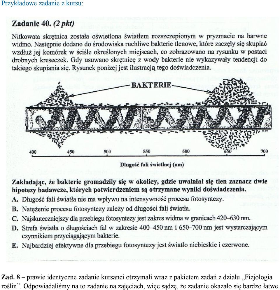 pakietem zadań z działu Fizjologia roślin.