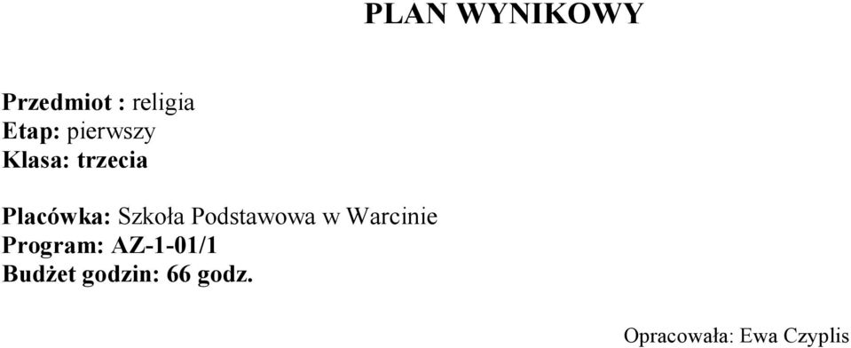 Podstawowa w Warcinie Program: Z-1-01/1