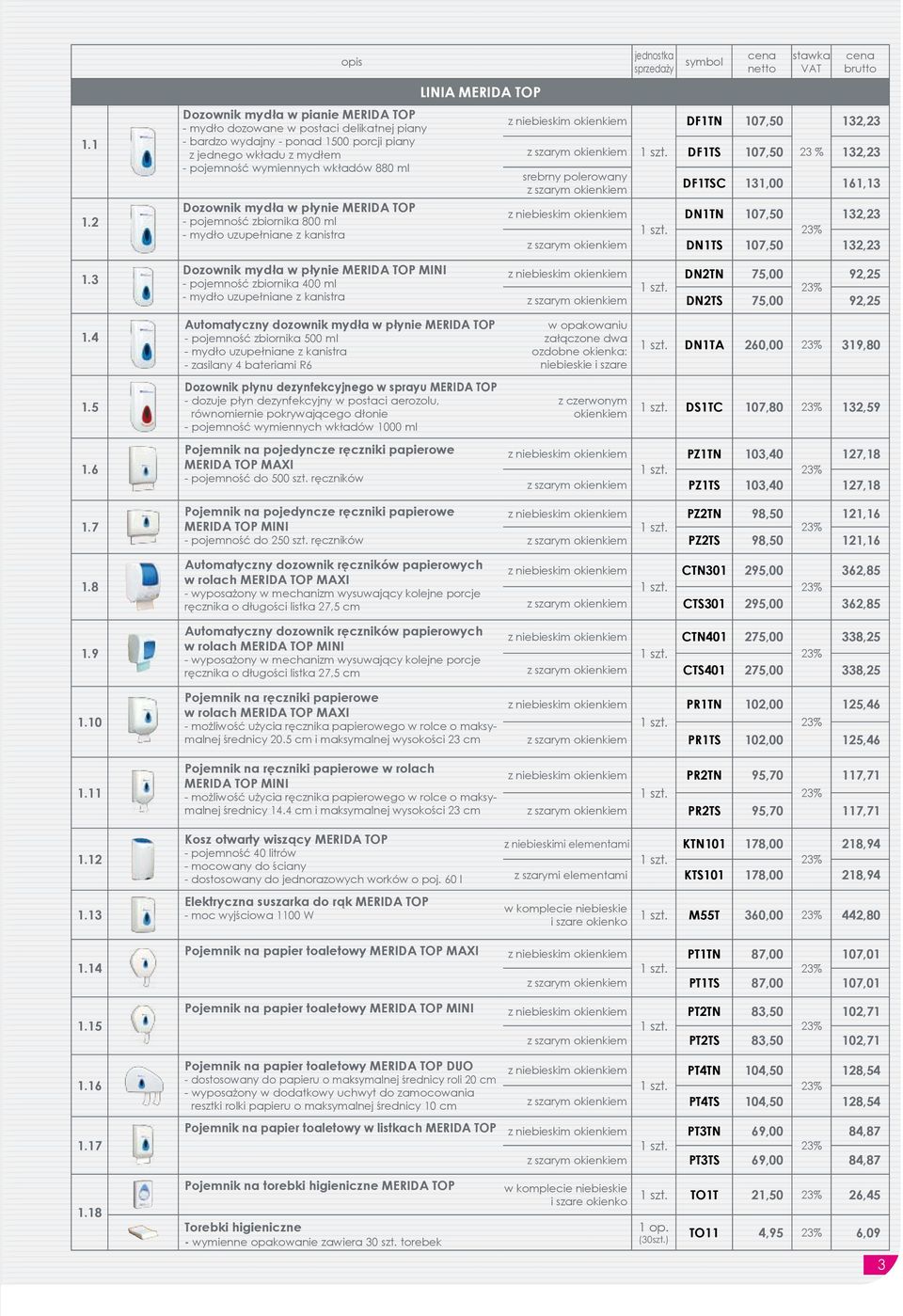 Dozownik mydła w płynie MERIDA TOP - pojemność zbiornika 800 ml - mydło uzupełniane z kanistra LINIA MERIDA TOP z niebieskim okienkiem DF1TN 107,50 132,23 z szarym okienkiem DF1TS 107,50 23 % 132,23