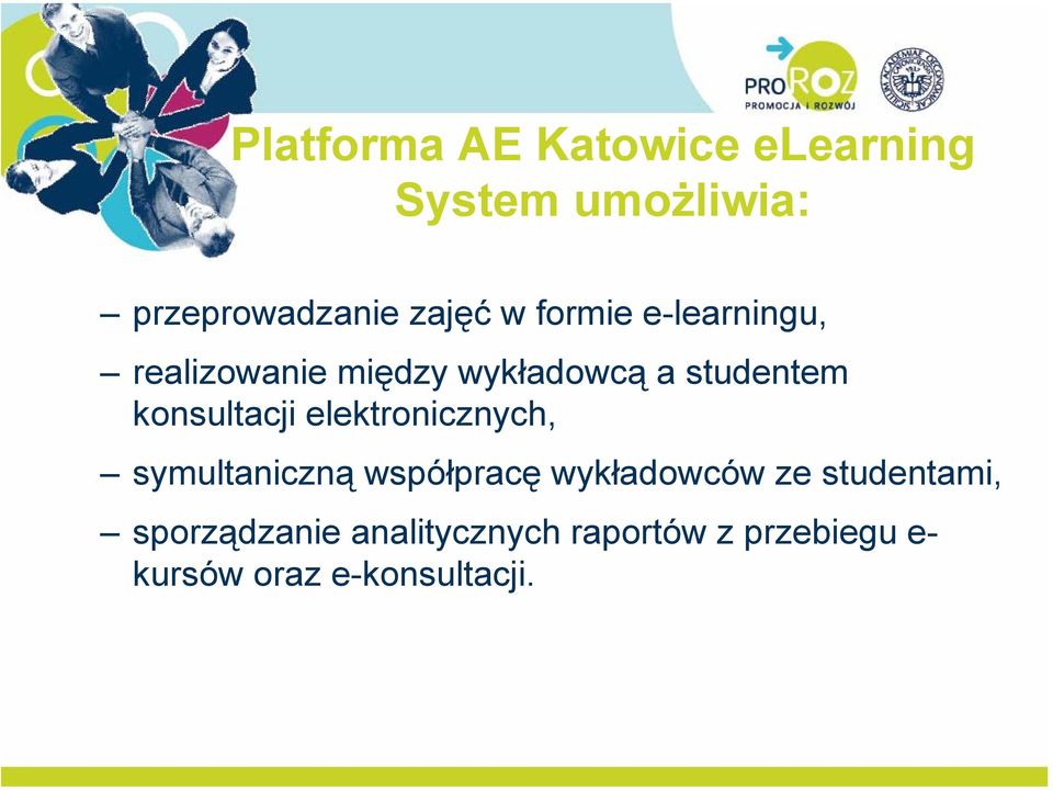 konsultacji elektronicznych, symultaniczną współpracę wykładowców ze