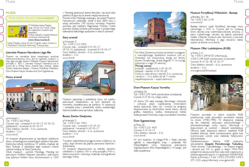 Litewskie Muzeum Narodowe i jego filie Muzeum ma największe zbiory prezentujące spuściznę historyczno-kulturową Litwy. Jest to najstarsze muzeum w kraju.