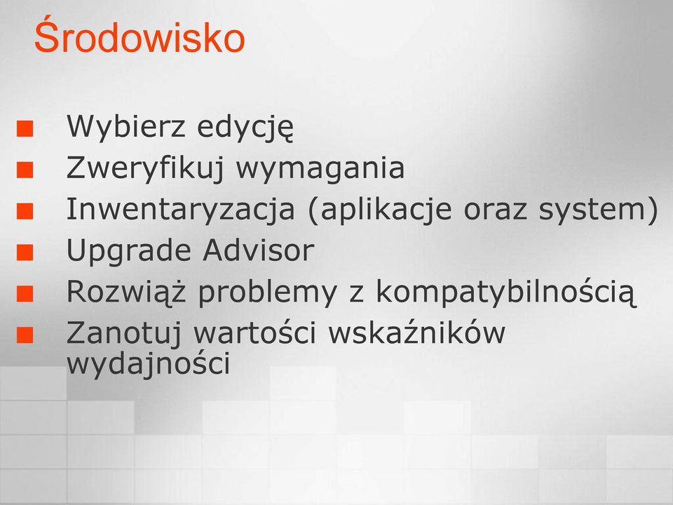 system) Upgrade Advisor Rozwiąż problemy z