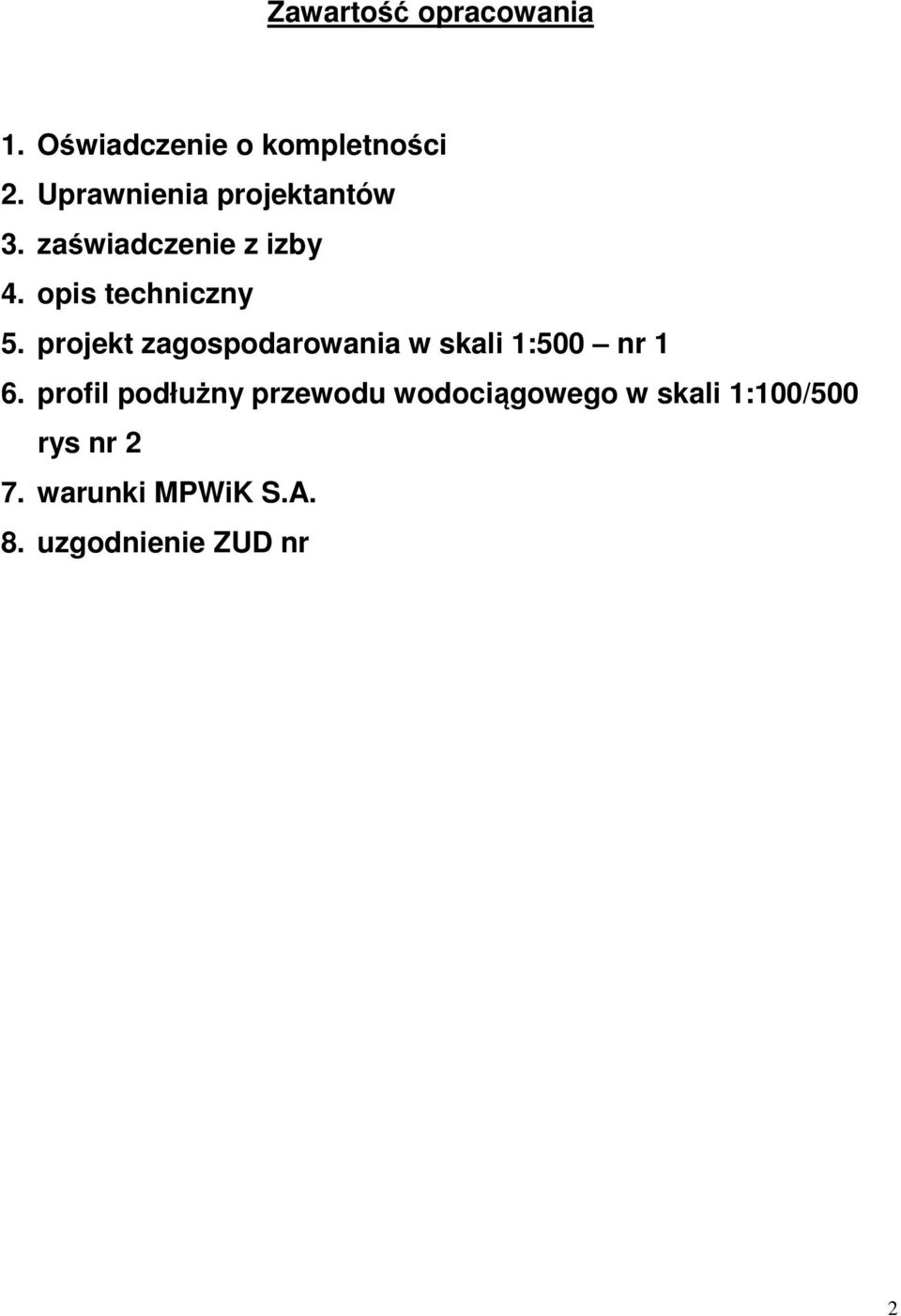 projekt zagospodarowania w skali 1:500 nr 1 6.