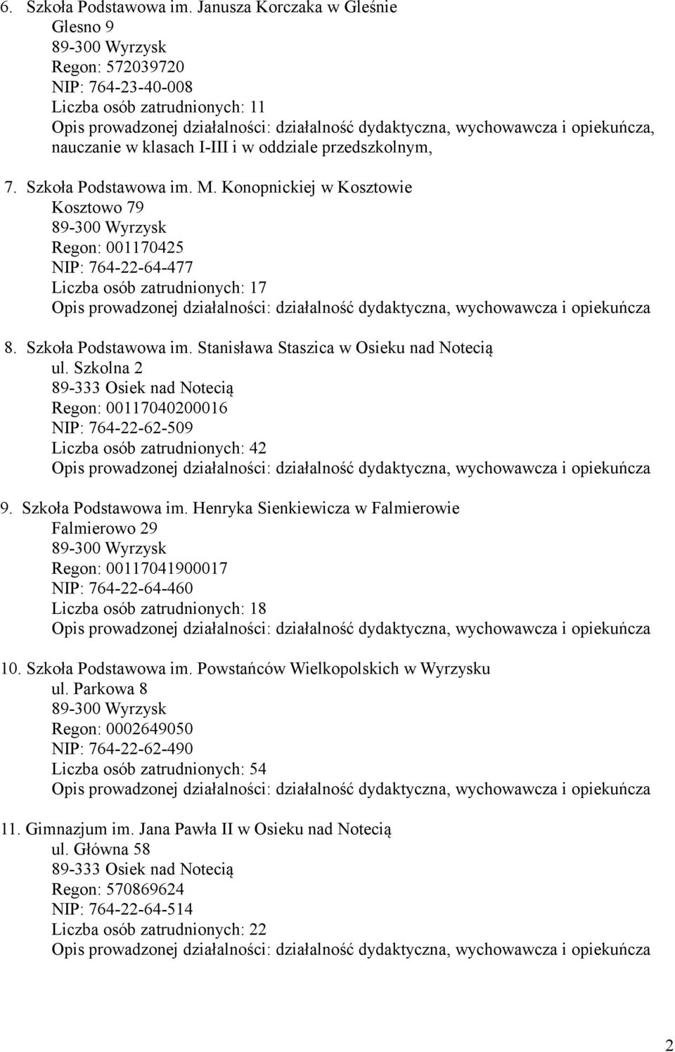 nauczanie w klasach I-III i w oddziale przedszkolnym, 7. Szkoła Podstawowa im. M.