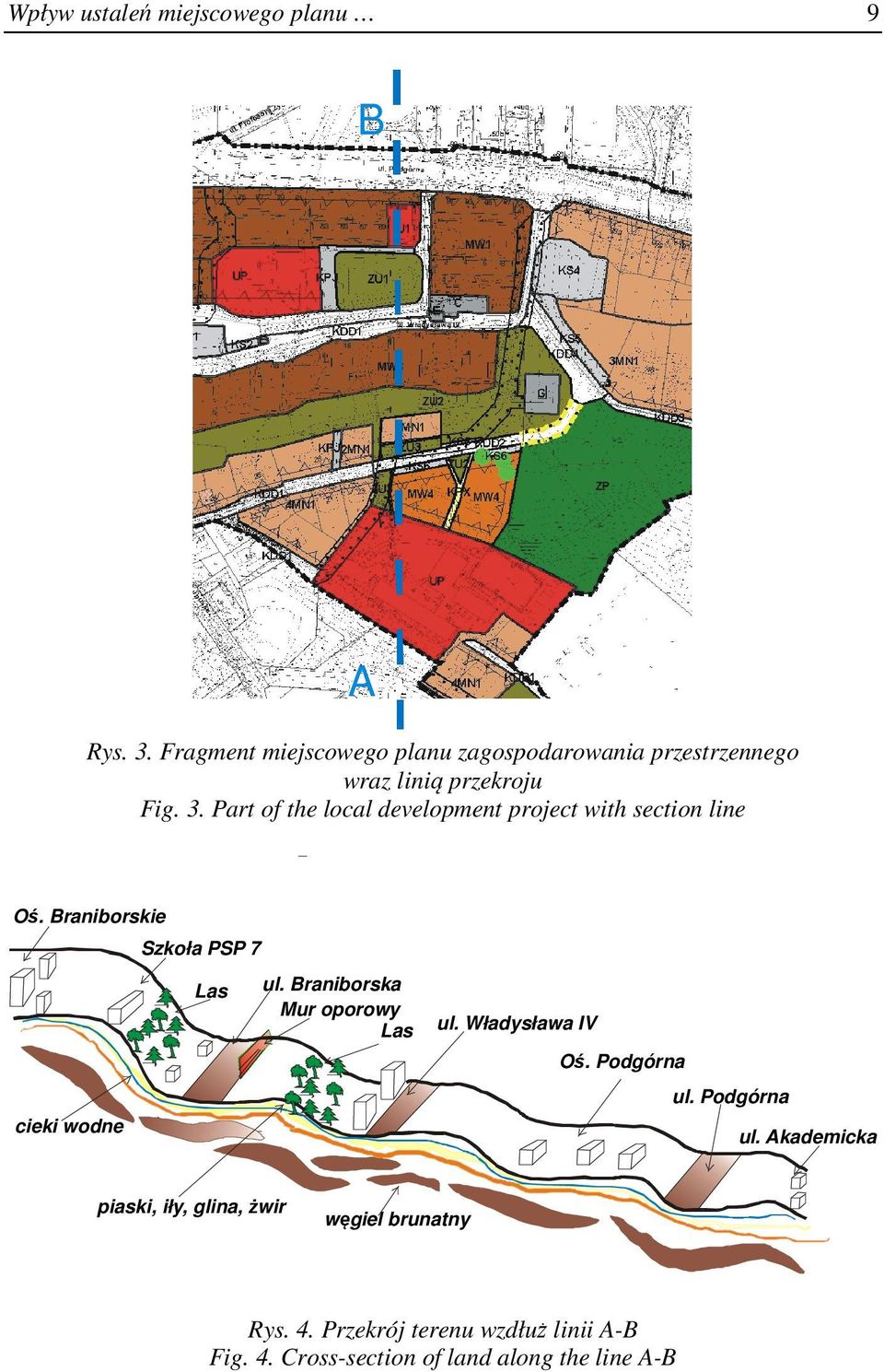 Part of the local development project with section line Oś. Braniborskie Szkoła PSP 7 Las ul.