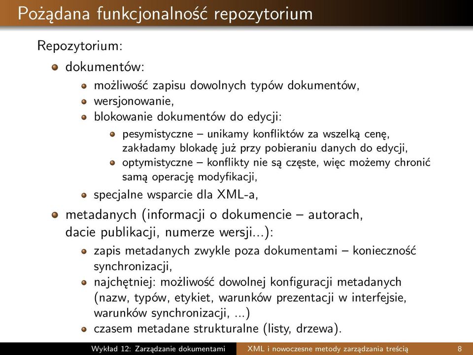 (informacji o dokumencie autorach, dacie publikacji, numerze wersji.