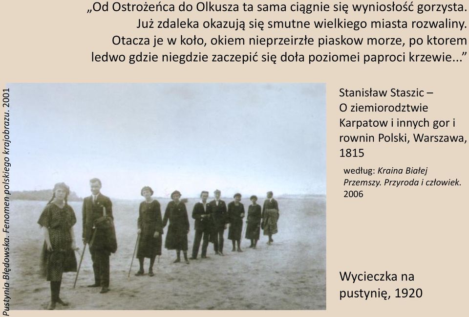 Otacza je w koło, okiem nieprzeirzłe piaskow morze, po ktorem ledwo gdzie niegdzie zaczepid się doła poziomei paproci