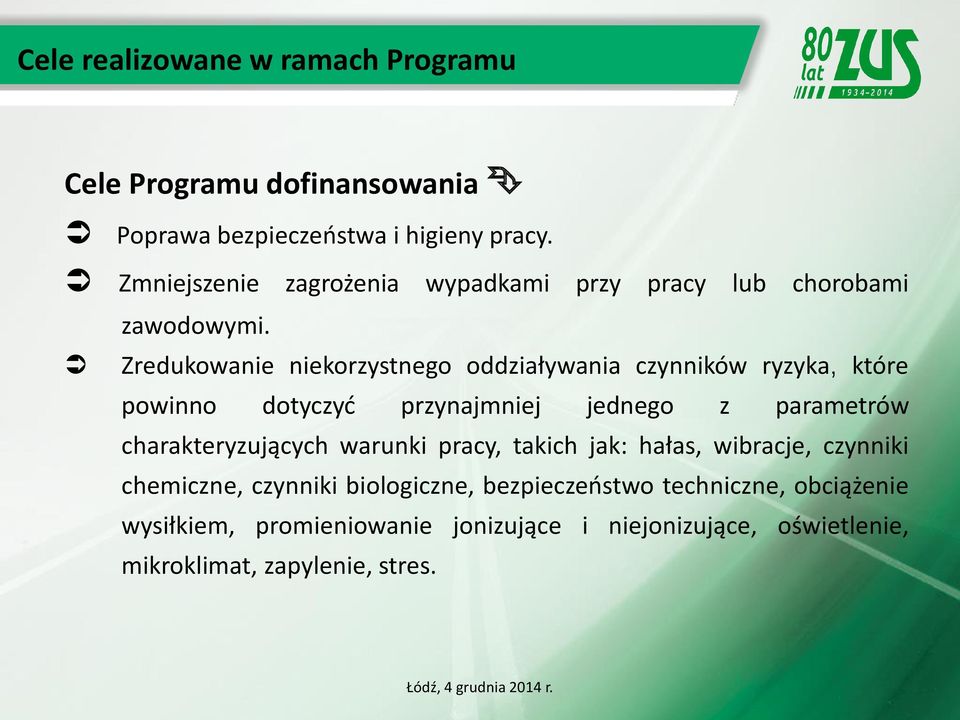 Zredukowanie niekorzystnego oddziaływania czynników ryzyka, które powinno dotyczyć przynajmniej jednego z parametrów