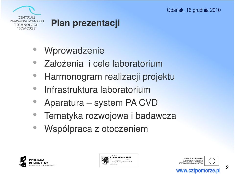 Infrastruktura laboratorium Aparatura system PA