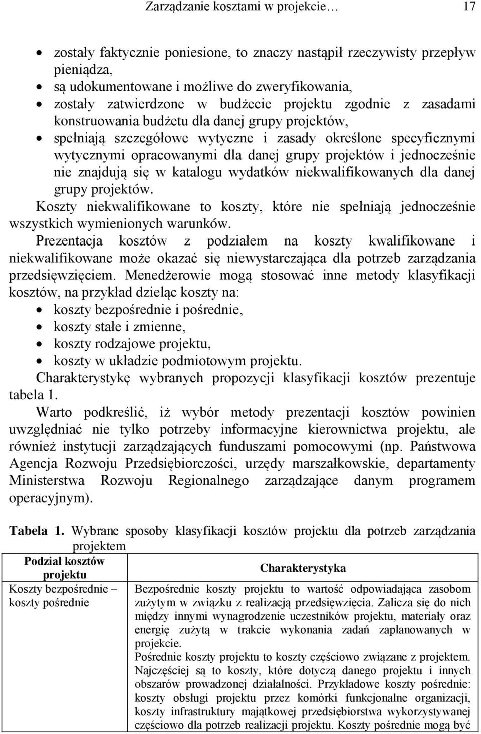 jednocześnie nie znajdują się w katalogu wydatków niekwalifikowanych dla danej grupy projektów. Koszty niekwalifikowane to koszty, które nie spełniają jednocześnie wszystkich wymienionych warunków.