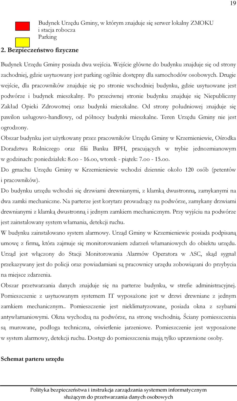 Drugie wejście, dla pracowników znajduje się po stronie wschodniej budynku, gdzie usytuowane jest podwórze i budynek mieszkalny.