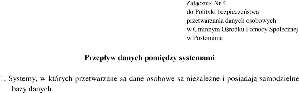 Przepływ danych pomiędzy systemami 1.