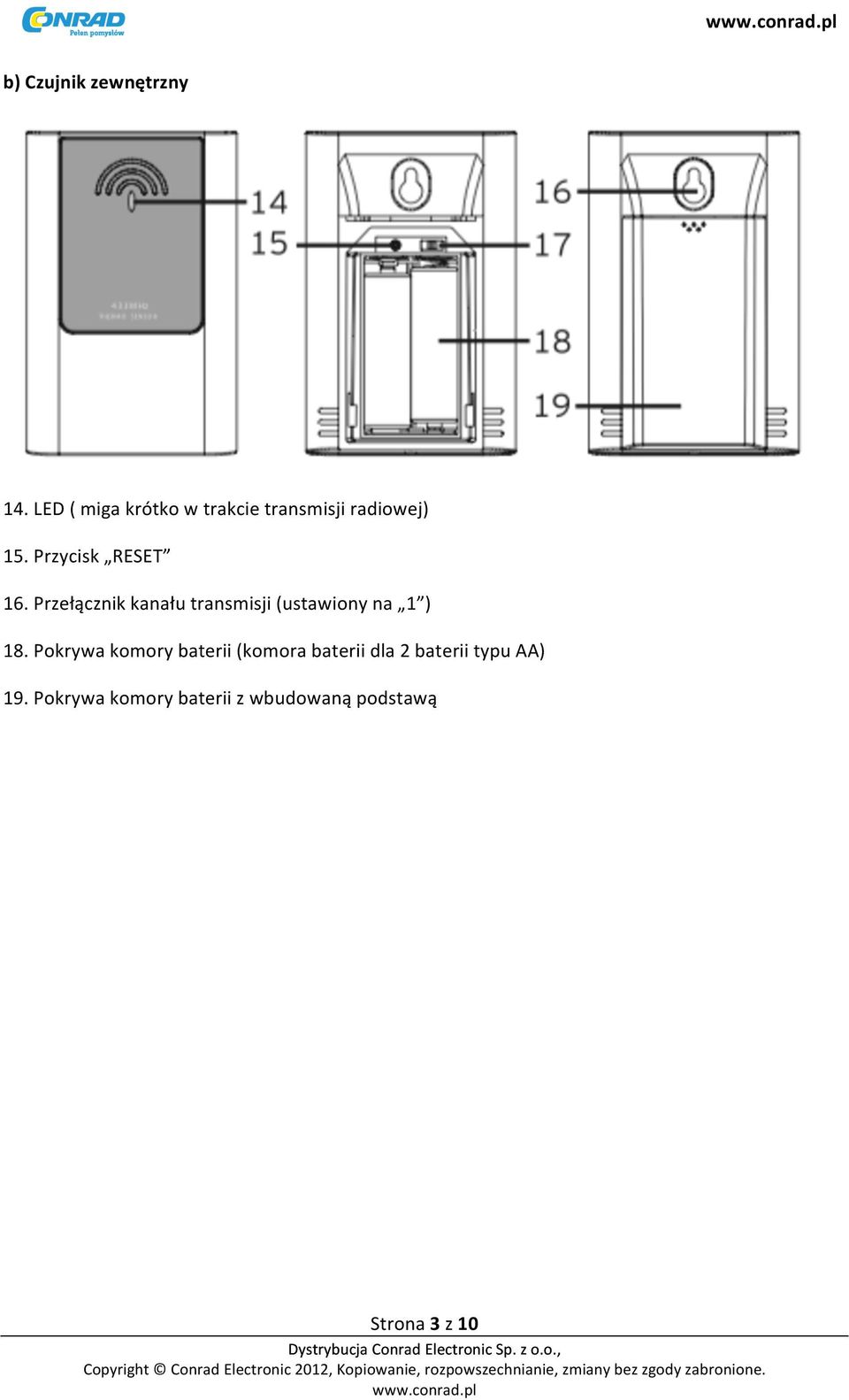 Przycisk RESET 16.