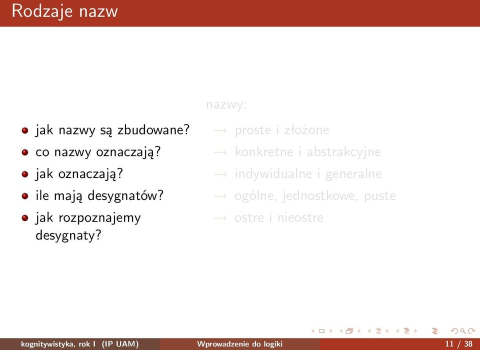 proste i złożone konkretne i abstrakcyjne indywidualne i generalne ogólne,
