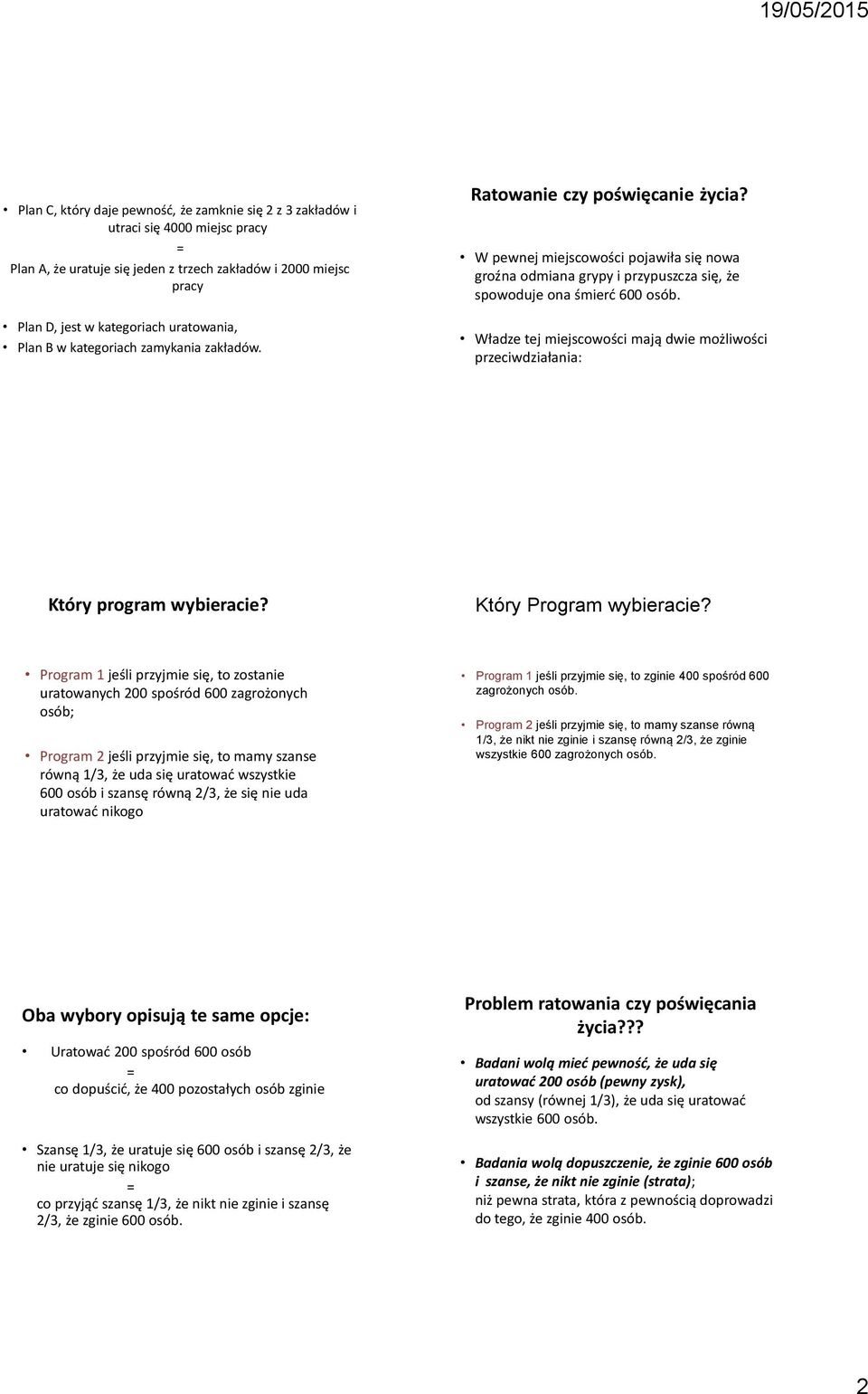 Władze tej miejscowości mają dwie możliwości przeciwdziałania: Który program wybieracie? Który Program wybieracie?