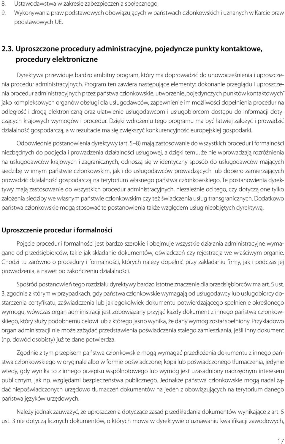 procedur administracyjnych.