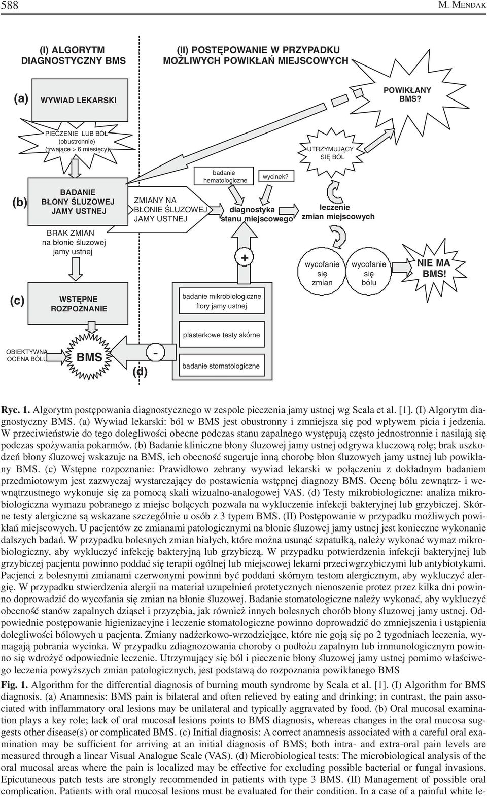(b) BADANIE BŁONY ŚLUZOWEJ JAMY USTNEJ ZMIANY NA BŁONIE ŚLUZOWEJ JAMY USTNEJ diagnostyka stanu miejscowego leczenie zmian miejscowych BRAK ZMIAN na błonie śluzowej jamy ustnej + wycofanie się zmian