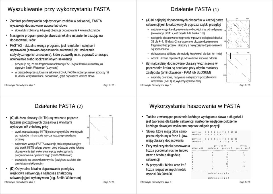 usprawnień (zarówno dopasowanie sekwencji jak i wyliczanie statystycznego ich znaczenia), które pozwoliły m.in.