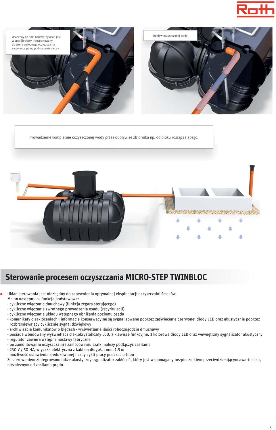 Sterowanie procesem oczyszczania MICRO-STEP TWINBLOC Układ sterowania jest niezbędny do zapewnienia optymalnej eksploatacji oczyszczalni ścieków.