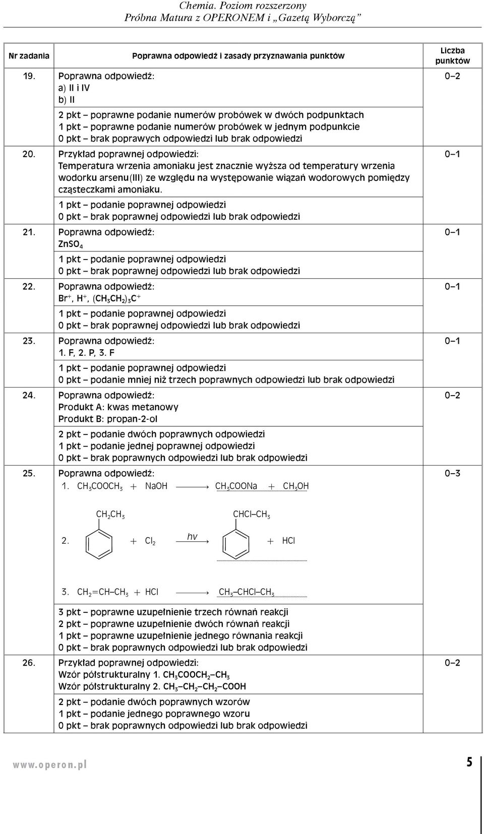 0 podanie poprawnej odpowiedzi 0 brak poprawnej odpowiedzi lub brak odpowiedzi 2. 0 ZnSO 4 podanie poprawnej odpowiedzi 0 brak poprawnej odpowiedzi lub brak odpowiedzi 22.