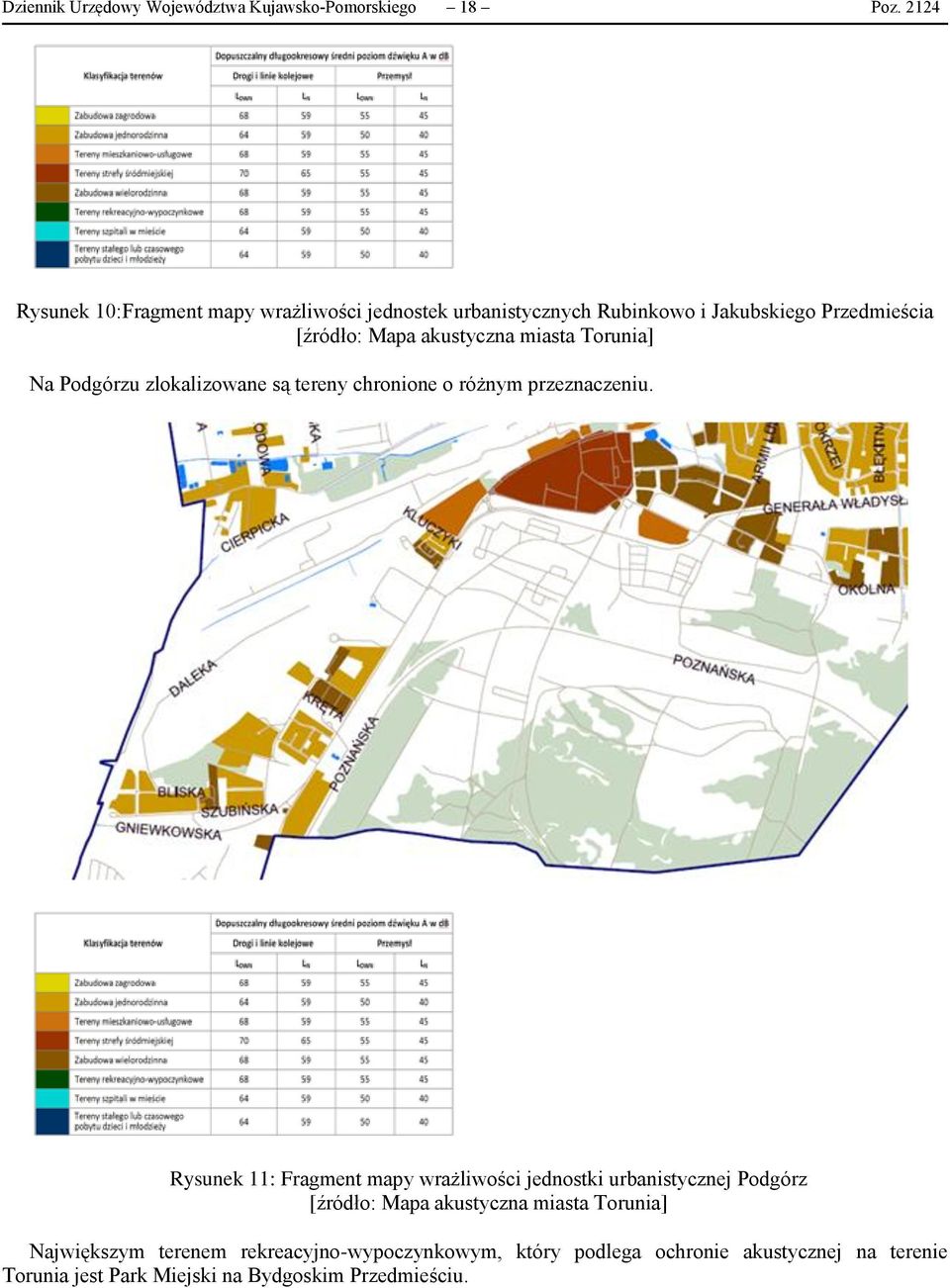miasta Torunia] Na Podgórzu zlokalizowane są tereny chronione o różnym przeznaczeniu.