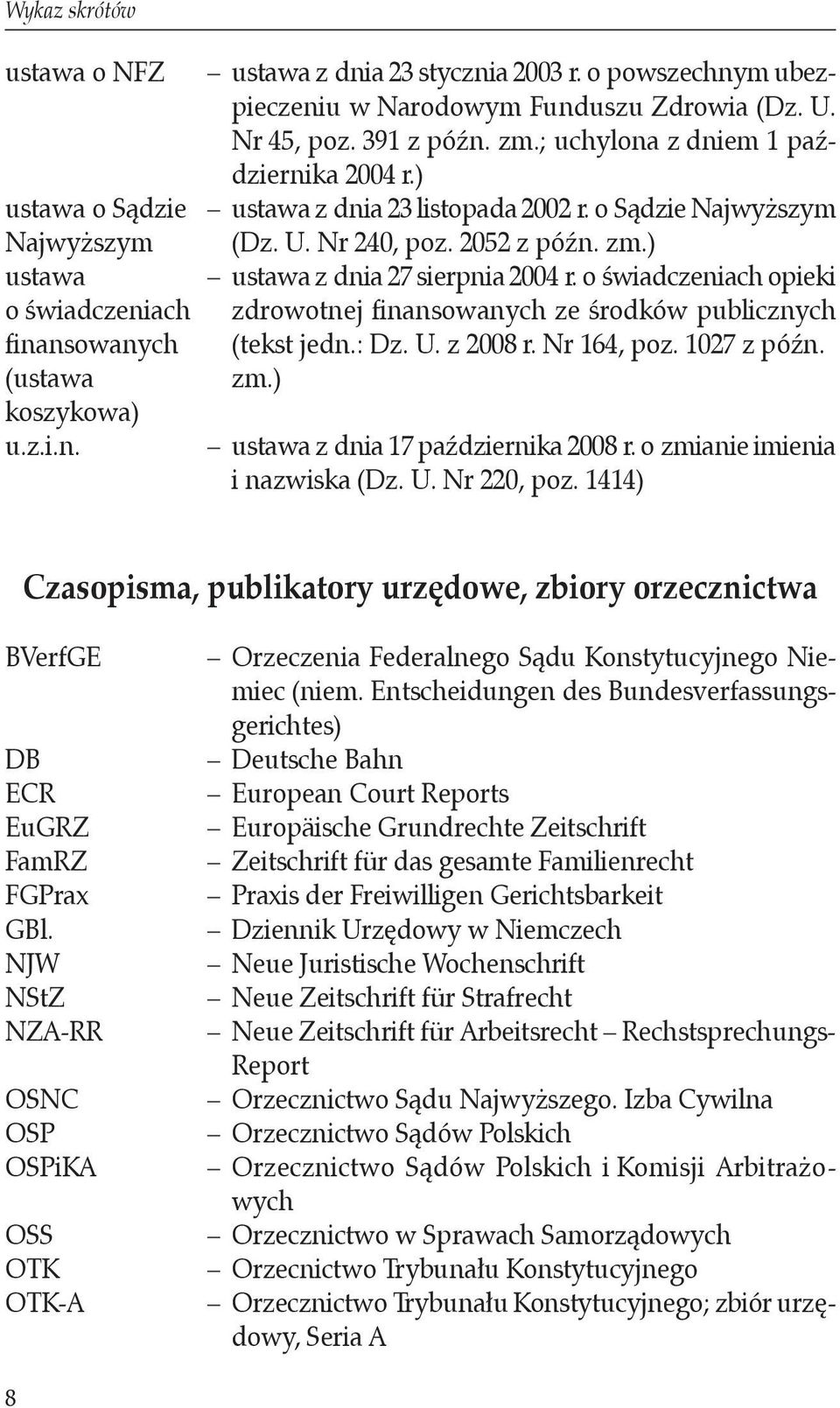 o świadczeniach opieki o świadczeniach zdrowotnej finansowanych ze środków publicznych finansowanych (tekst jedn.: Dz. U. z 2008 r. Nr 164, poz. 1027 z późn. (ustawa koszykowa) u.z.i.n. zm.