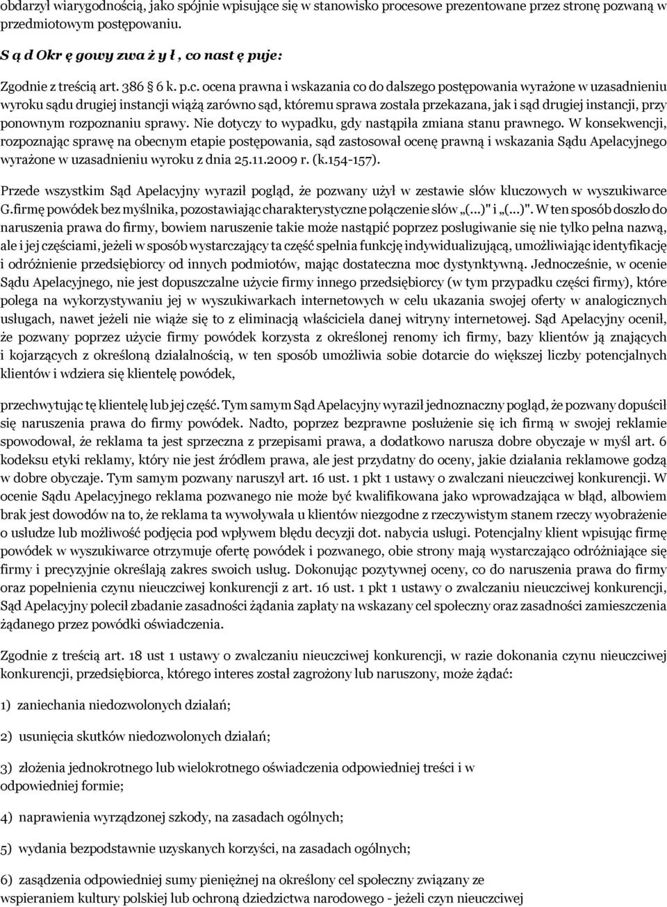 nast ę puje: Zgodnie z treści