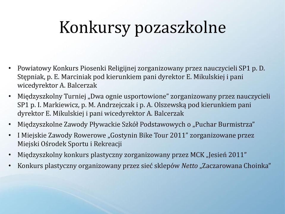 Mikulskiej i pani wicedyrektor A.