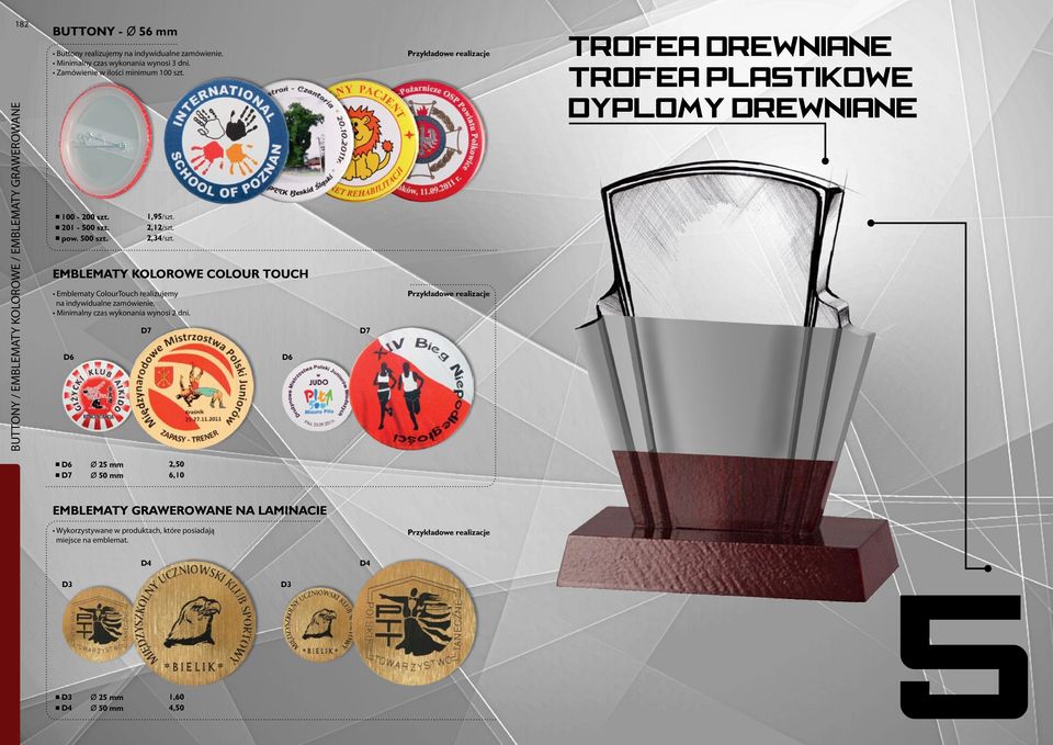 EMBLEMATY KOLOROWE COLOUR TOUCH Przykładowe realizacje Emblematy ColourTouch realizujemy na indywidualne zamówienie. Minimalny czas wykonania wynosi 2 dni.