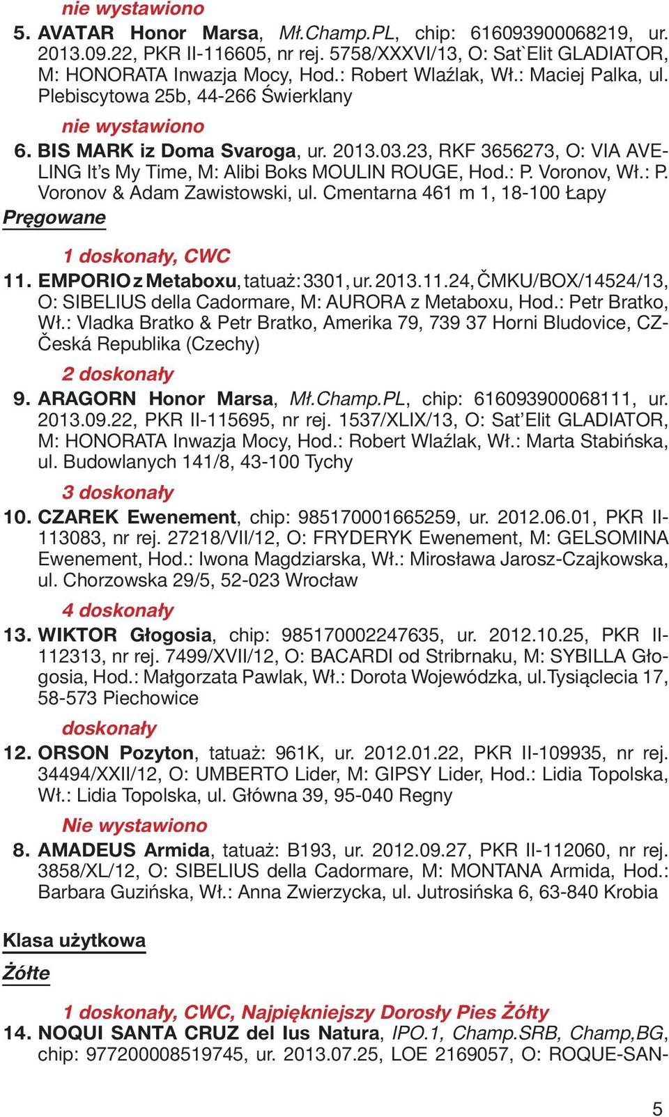 23, RKF 3656273, O: VIA AVE- LING It s My Time, M: Alibi Boks MOULIN ROUGE, Hod.: P. Voronov, Wł.: P. Voronov & Adam Zawistowski, ul. Cmentarna 461 m 1, 18-100 Łapy 1 doskonały, CWC 11.