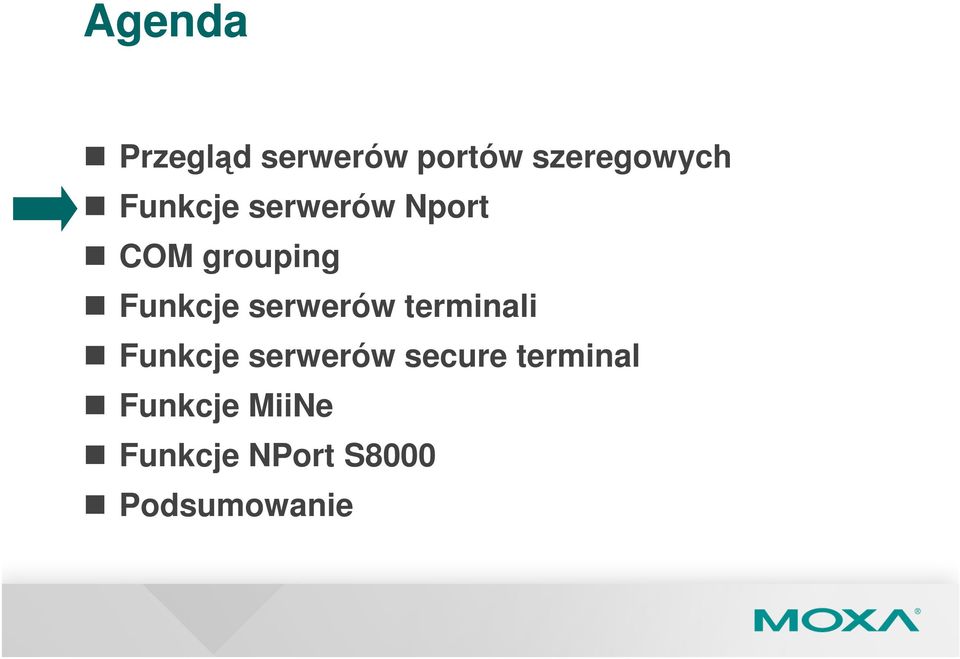 serwerów terminali Funkcje serwerów secure