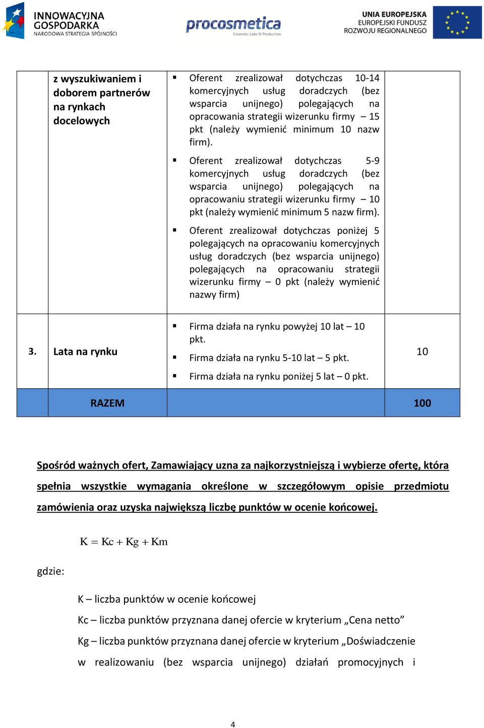 Oferent zrealizował dotychczas 5-9 komercyjnych usług doradczych (bez wsparcia unijnego) polegających na opracowaniu strategii wizerunku firmy 10 pkt (należy wymienić minimum 5 nazw firm).