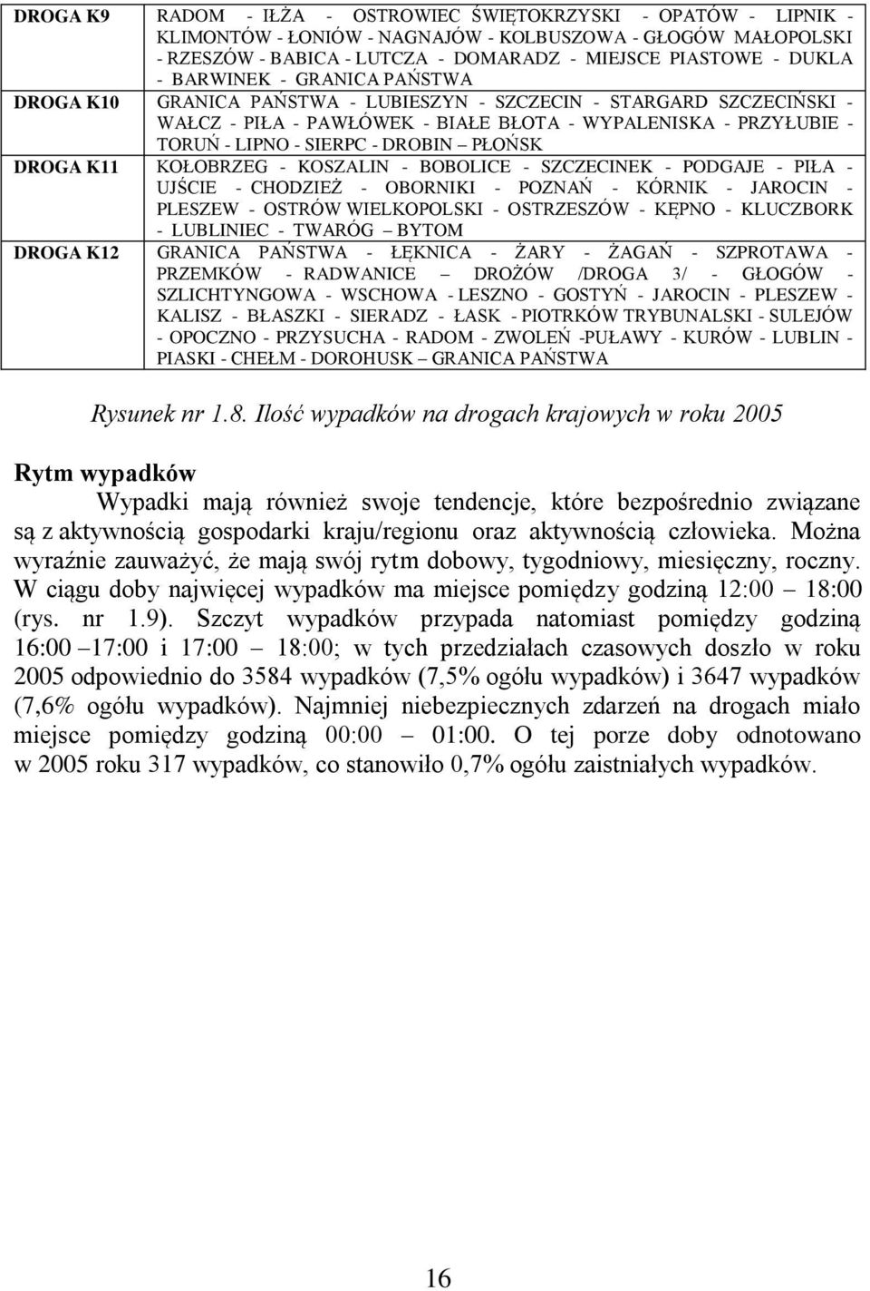 PŁOŃSK DROGA K11 KOŁOBRZEG - KOSZALIN - BOBOLICE - SZCZECINEK - PODGAJE - PIŁA - UJŚCIE - CHODZIEŻ - OBORNIKI - POZNAŃ - KÓRNIK - JAROCIN - PLESZEW - OSTRÓW WIELKOPOLSKI - OSTRZESZÓW - KĘPNO -
