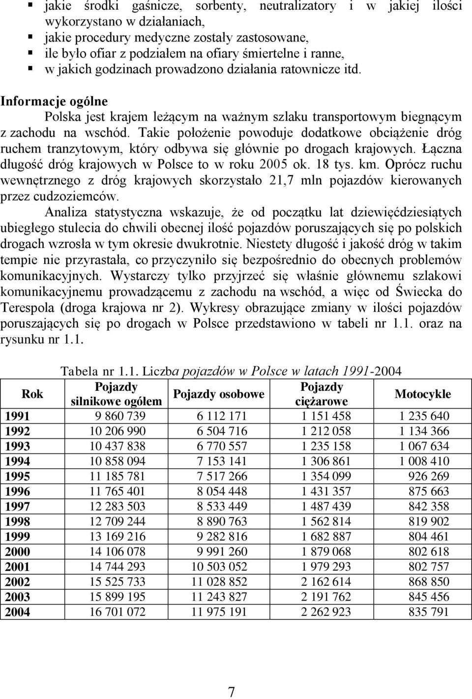 Takie położenie powoduje dodatkowe obciążenie dróg ruchem tranzytowym, który odbywa się głównie po drogach krajowych. Łączna długość dróg krajowych w Polsce to w roku 2005 ok. 18 tys. km.