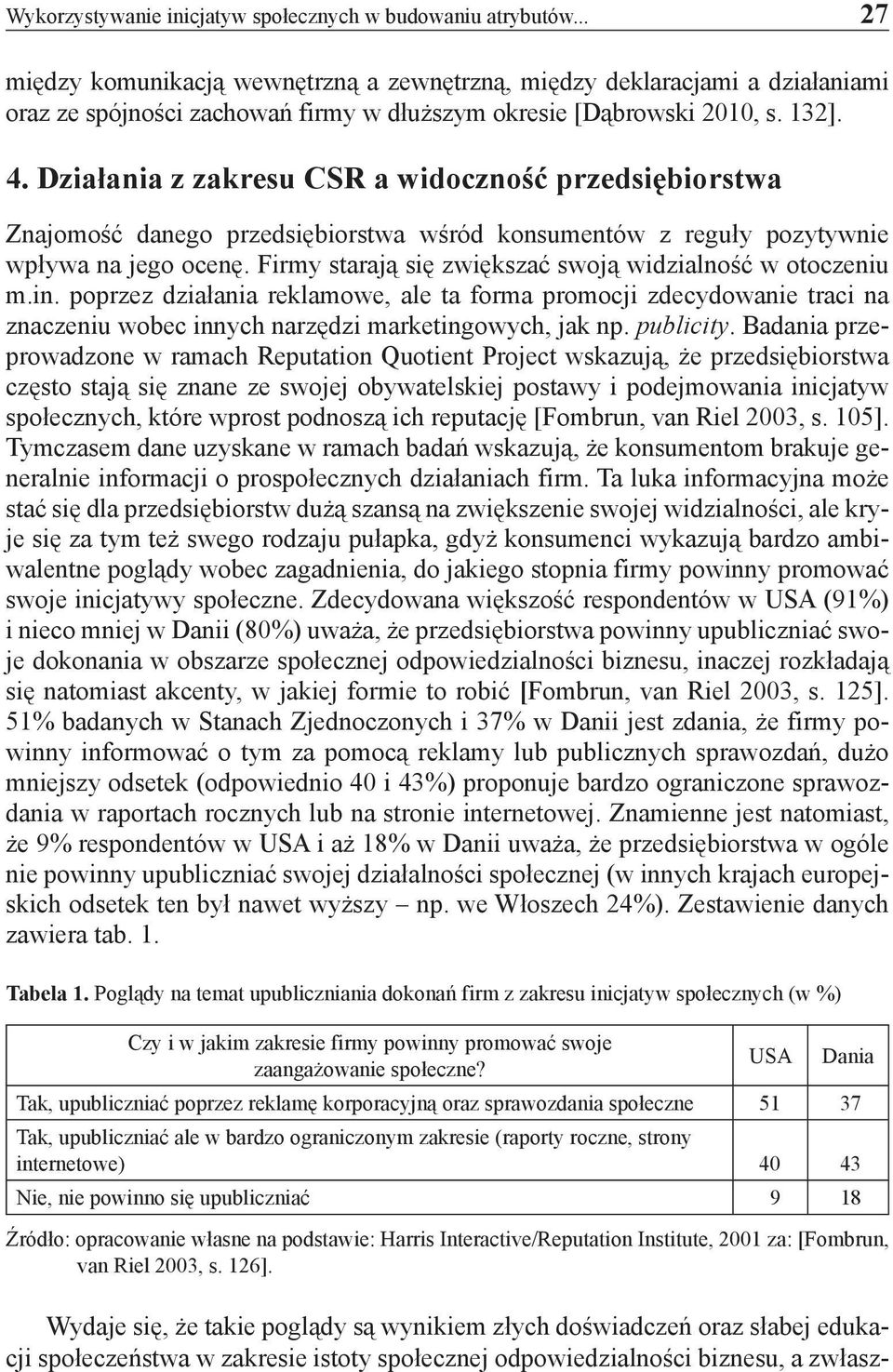 Działania z zakresu CSR a widoczność przedsiębiorstwa Znajomość danego przedsiębiorstwa wśród konsumentów z reguły pozytywnie wpływa na jego ocenę.