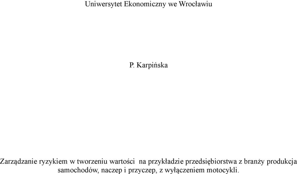 wartości na przykładzie przedsiębiorstwa z branży