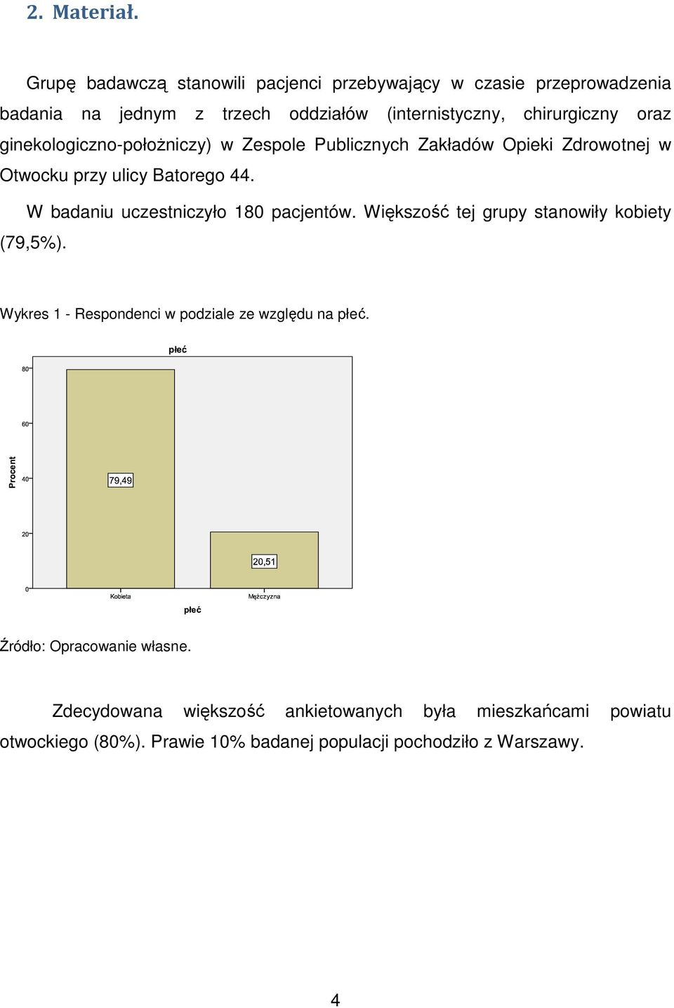 chirurgiczny oraz ginekologiczno-położniczy) w Zespole Publicznych Zakładów Opieki Zdrowotnej w Otwocku przy ulicy Batorego 44.