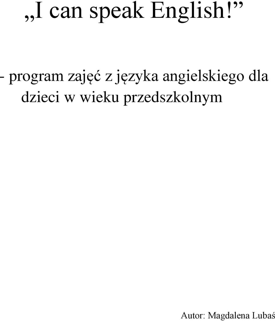 angielskiego dla dzieci w
