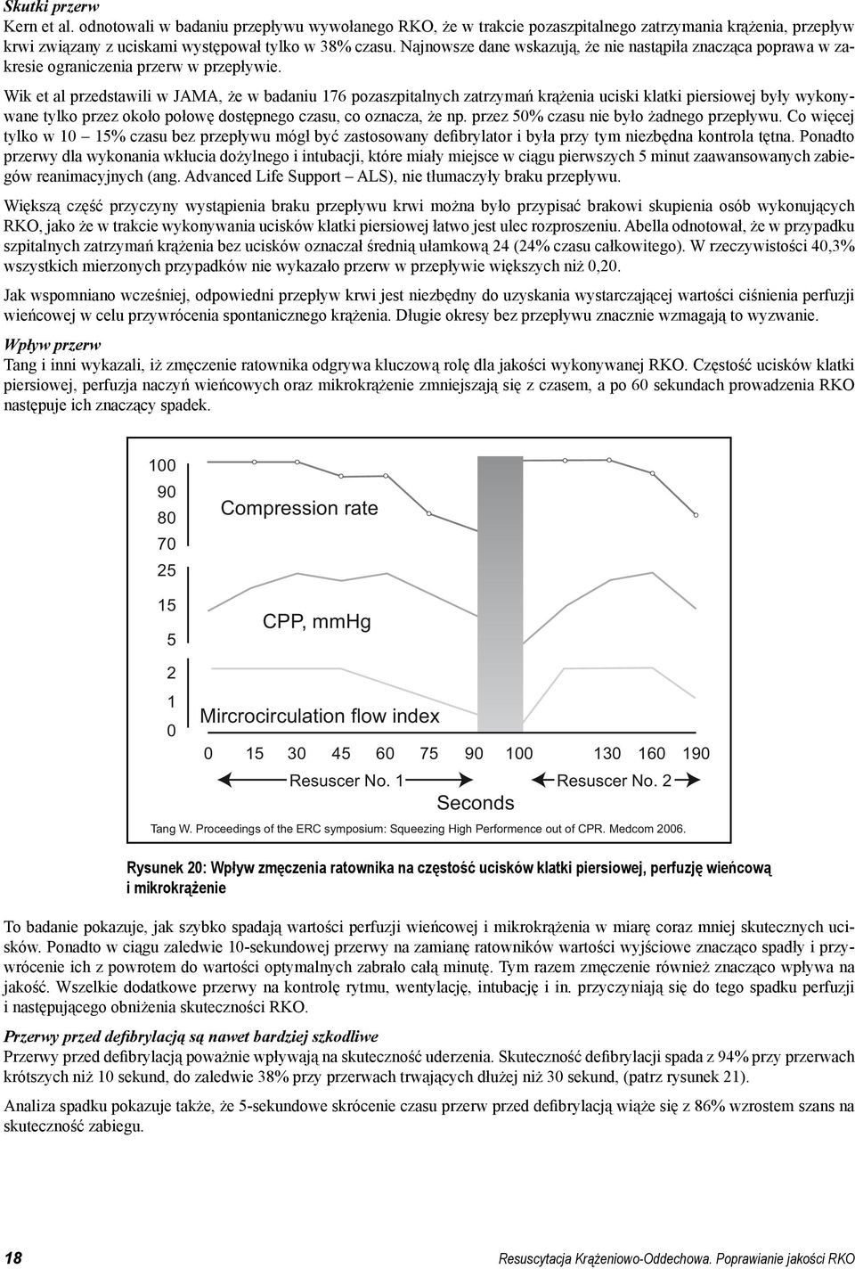 Wik et al przedstawili w JAMA, że w badaniu 176 pozaszpitalnych zatrzymań krążenia uciski klatki piersiowej były wykonywane tylko przez około połowę dostępnego czasu, co oznacza, że np.