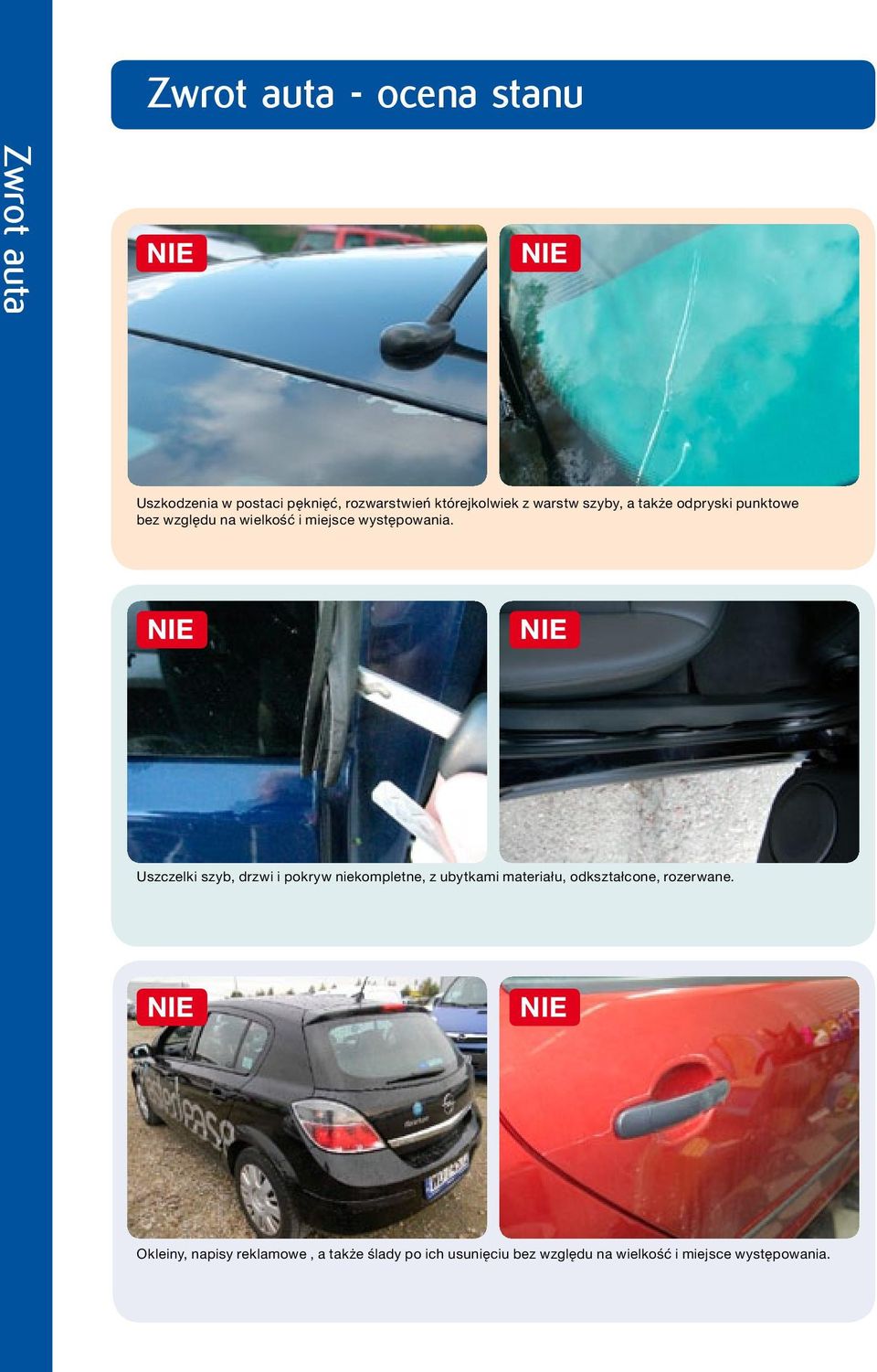 Uszczelki szyb, drzwi i pokryw niekompletne, z ubytkami materiału, odkształcone,