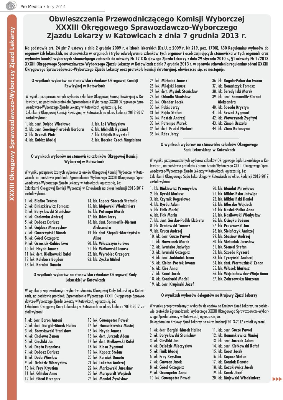 1708), 30 Regulaminu wyborów do organów izb lekarskich, na stanowiska w organach i trybu odwoływania członków tych organów i osób zajmujących stanowiska w tych organach oraz wyborów komisji