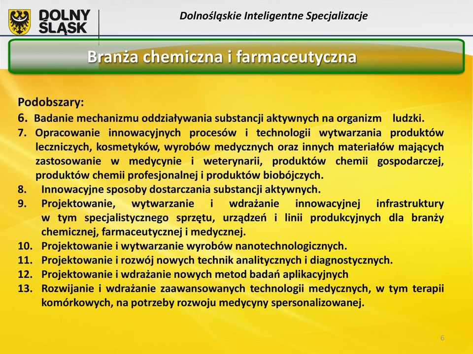 chemii gospodarczej, produktów chemii profesjonalnej i produktów biobójczych. 8. Innowacyjne sposoby dostarczania substancji aktywnych. 9.