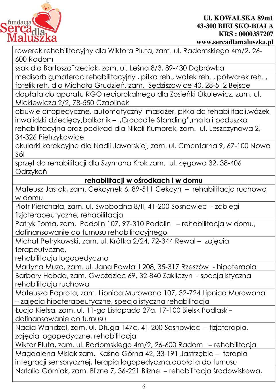 Mickiewicza 2/2, 78-550 Czaplinek obuwie ortopedyczne, automatyczny masażer, piłka do rehabilitacji,wózek inwalidzki dziecięcy,balkonik Crocodile Standing,mata i poduszka rehabilitacyjna oraz podkład