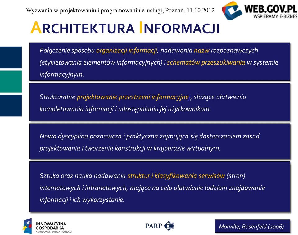 Nowa dyscyplina poznawcza i praktyczna zajmująca się dostarczaniem zasad projektowania i tworzenia konstrukcji w krajobrazie wirtualnym.